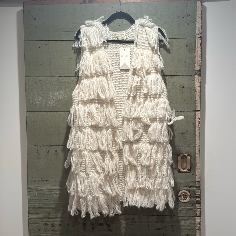 Tejido Alpaca and Peruvian Cotton Shag Vest with Pockets